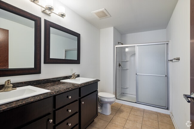 2BR, 2BA - 1,226-1,234SF - Primary Bathroom - Cascade Lofts