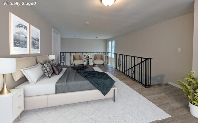 Virtually Staged Loft Bedroom