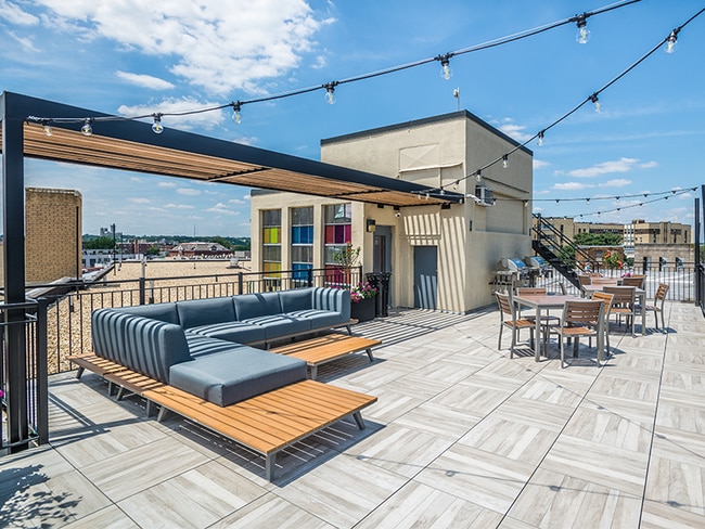 Rooftop deck with lounge area