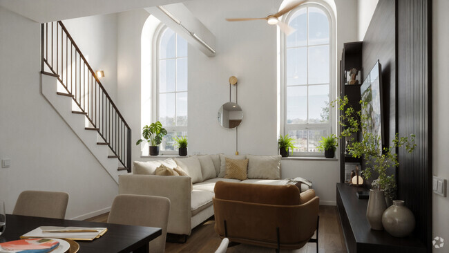 Penthouse (living room) interior - The Roe at Manayunk Apartments and Townhomes