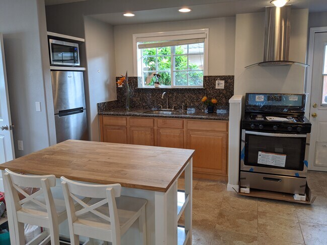 Fully stocked kitchen with most everything you need to make yourself at home.