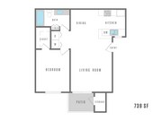 1 Bedroom 1 Bath 739 SF