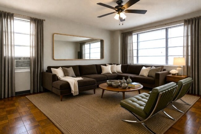 Medium 1BR, Living Room - The Sheraton