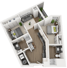 2 Bed 2 Bath - B8BC