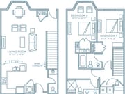Two Bedroom Two & A Half Bath (1610 SF)