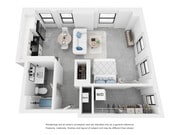 Hughes - Studio, 1 Bath, 655 sq. ft.