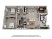 2 Bedroom 1 Bath Floor Plan