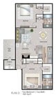 Two Bedrooms, Two Bathrooms, 1021 sqft, Patio/Balcony, Full-Size Washer/Dryer Connections, Two Walk-in Closets, Fireplace in Second Floor Homes Only