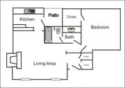 1BR, 1BA - 752SF