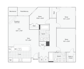 Dover | Plano de planta de 3 habitaciones