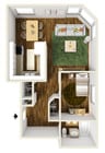 1x1 floor plan Park Plaza