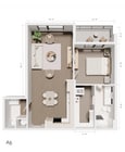 The Grandeur A5 - Willow (Smaller) (1 Bedroom 1.5 Bath)