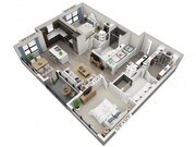Floor plans are artist’s rendering. All dimensions are approximate. Actual product and specifications may vary in dimension or detail. Not all features are available in every apartment. Prices and availability are subject to change.
