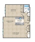 1 Bedroom, 1 Bath Large. 750 sq.ft.