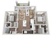 Floor Plan 2BR C | Seasons at Hoffman Estates | Apartments in Hoffman Estates, IL