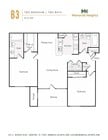 B3 Floorplan, Two Bedroom Two Bath