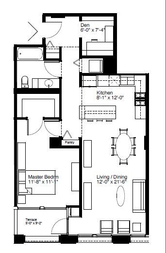 Floorplan - 1255 S State St Unit #502