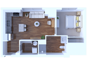 1 Bedroom/1 Bathroom-600