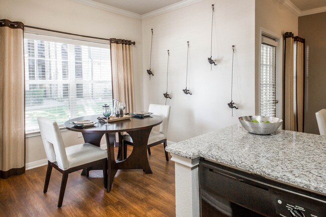Dinning room with natural light and courtyard view