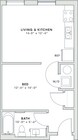 U2 - 481 square foot studio apartment home