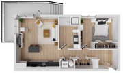 Zeal 4 - 745 square foot one bedroom, one bath apartment