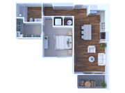 1 Bed/1 bath 710 sq. ft.
