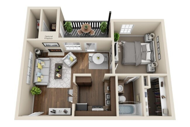 Ashford Plano de planta - Woodford Estates Apartments