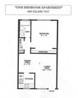 640 Sq.Ft. 1 Bedroom