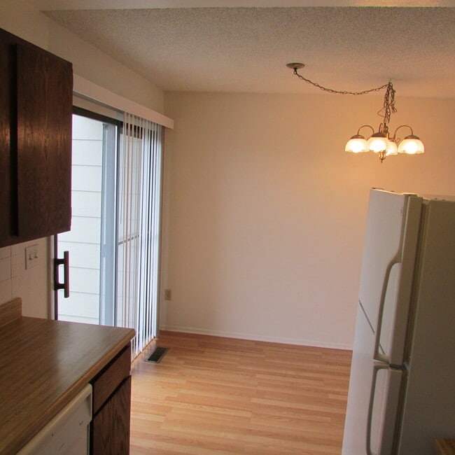 Dining area with patio door