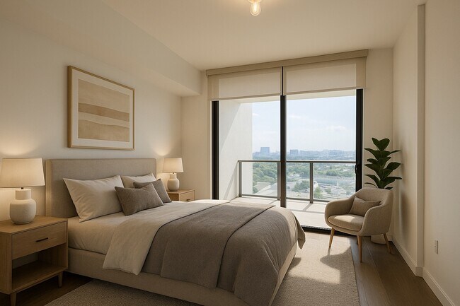 Virtual staging Bedroom - 1600 NE 1st Ave Condo Unit 1611