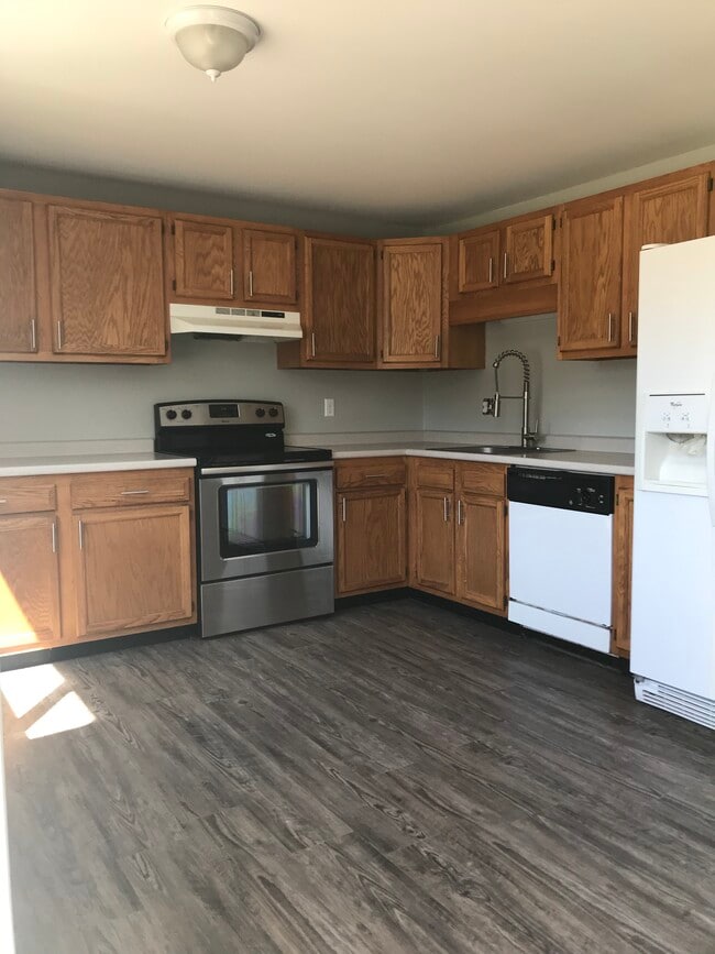 Kitchen with updated floors, paint, faucet, and hardware - 252 Union St