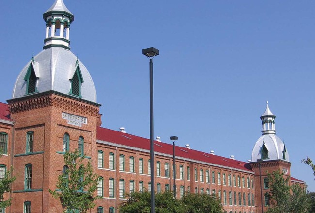 North view from parking lot - Enterprise Mill Residential Apartments