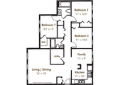3 Bedroom 2 Bathroom Garden Apartment