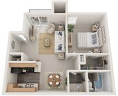 One Bedroom, 650 sqft, Full-Size Washer/Dryer, Patio/Balcony, Walk-in Closet, Fireplace in Selected Units, Vaulted Ceilings in Selected Units