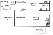 2BR/1BA