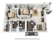 2 Bedroom | 2 Bath | 1133 SF | Attached Garage
