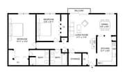 2x2 | 2-Bedroom Floorplan