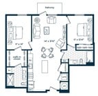 Two Bedroom Two Bath (1097 SF)