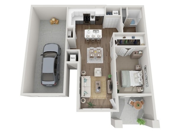 Floor Plan 1C | Seasons at River View | Apartments in Pleasant Prairie, WI - 1C