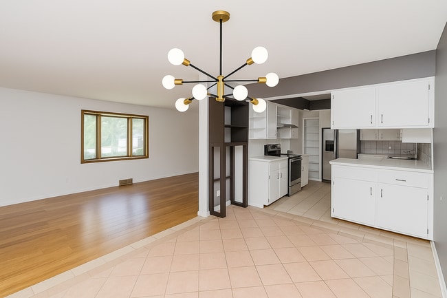 Dining area and living room