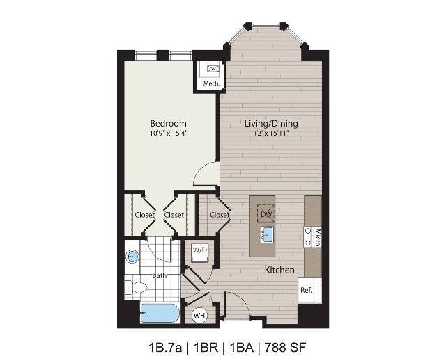 1B.7a 1BR/1BA 788 SF