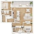 Explore the elegant design and spacious layout of this modern apartment.