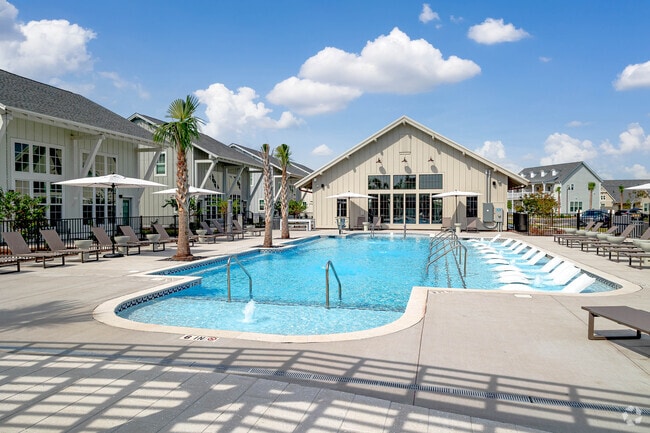 Pool area from fire pit.