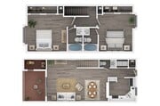 Two Bedroom Two and Half Bath Floor Plan