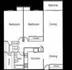 2BR/1BA