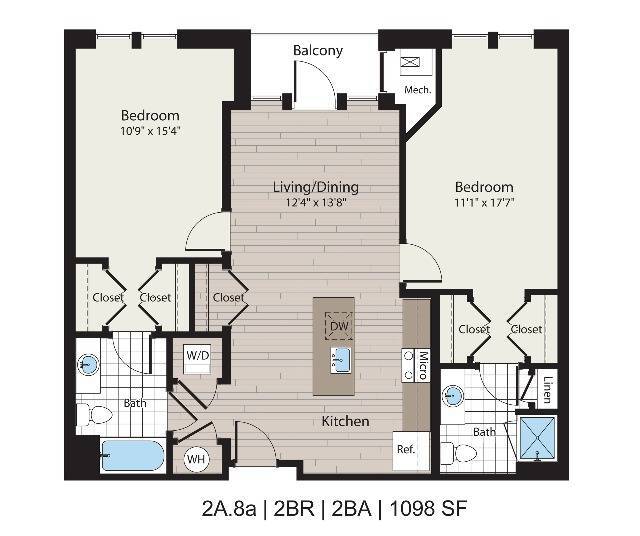 2A.8a 2BD/2BA 1098 SF - ICON Residences at The Rotunda