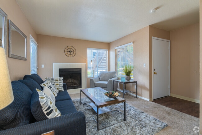 2BR, 1BA - 850SF - Living Room - Walnut Village