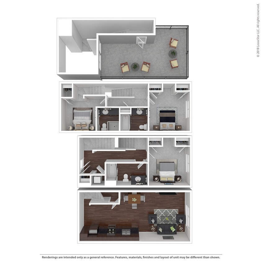 Floor Plan - 3x3 Townhome