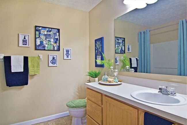 Chrome hardware in bathrooms