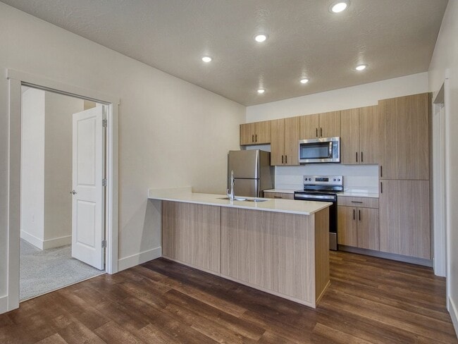 Large Door from Kitchen to Bedrooms